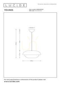 Lampa wisząca Lucide Younes beżowa metalowa retro 40 cm 65404/40/41 small 3