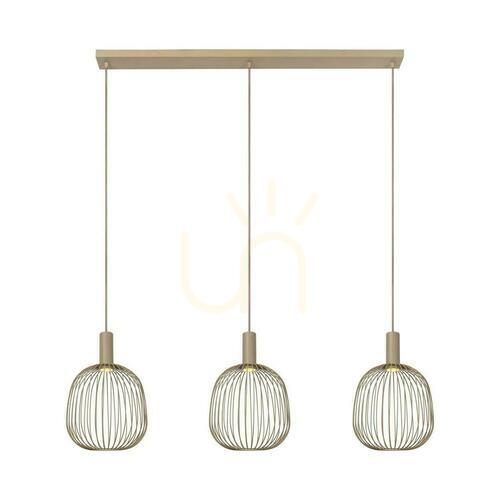 Sprawdź Lampa wisząca Lucide Esterel beżowa metalowa 3-punktowa 116 cm 21446/03/41