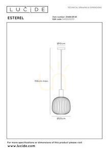 Lampa wisząca Lucide ESTEREL beżowa metalowa 25 cm 21446/25/41 small 7