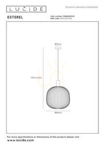 Lampa wisząca Lucide Esterel beżowa metalowa 40 cm 21446/40/41 small 7