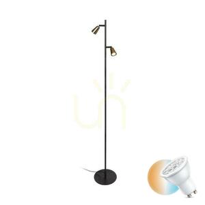 Lampa podłogowa Lucide TIANA beżowa czarna metalowa GU10 2-punktowa small 0