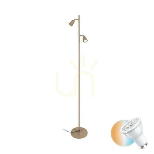 Sprawdź Lampa Podłogowa Lucide Tiana Beżowa Metalowa Nowoczesna 2xGU10 65701/02/41