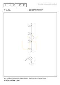 Spot sufitowy Lucide TIANA taupe metalowy 4xGU10 76 cm 65901/04/41 small 6