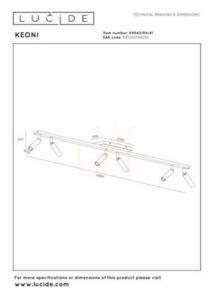Plafon Lucide KEONI beżowy aluminium 6xG9 118,4 cm IP20 09943/06/41 small 5