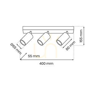 Lampa Sufitowa Hudson White 3x Gu10 small 3