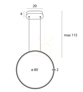 Lampa wisząca Max Light Visual P0653 biała LED 28W 3000K 80 cm small 0