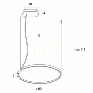 Lampa wisząca Max Light Visual P0656 czarna LED 22W 3000K 60 cm small 1