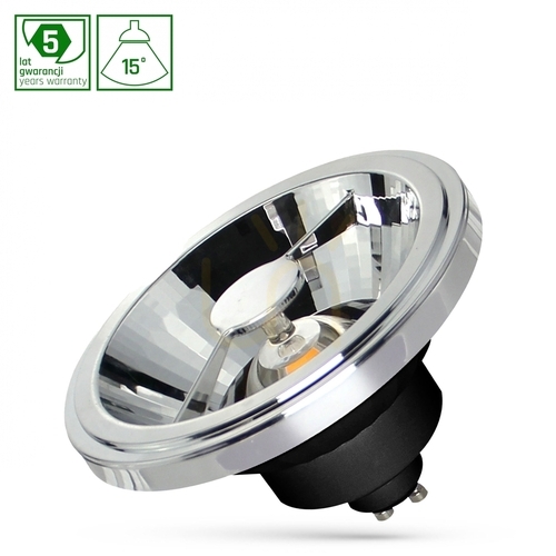 Sprawdź Żarówka LED Ar111 GU10 230V 12W Cob 15 St WW Czarny Spectrum 5 Lat Gwarancji