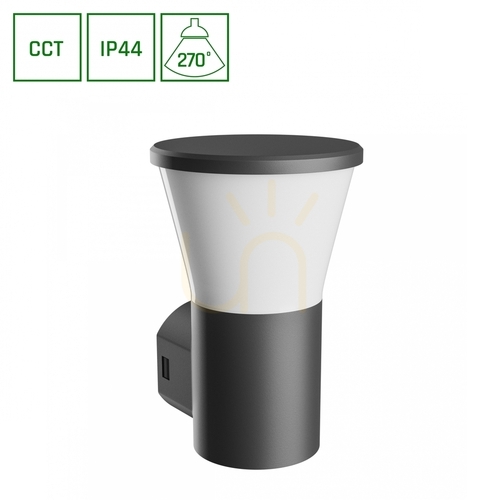 Sprawdź Kinkiet Zewnętrzny Stella Round Wall GU10 6W CCT 230V 270 St IP44 Ik08 155 X160 X230mm Czarny Okrągła Elewacyjna