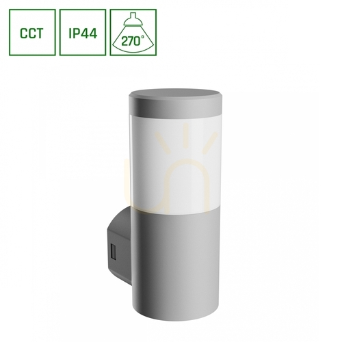 Sprawdź Kinkiet Zewnętrzny Stella Column Wall GU10 6W CCT 230V 270 St IP44 Ik08 100 X130 X245mm Szary Okrągła Elewacyjna