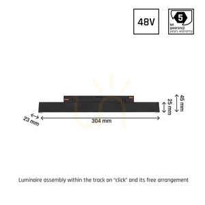 Lampa do Szynoprzewodów System Shift Smart Line S Oprawa Liniowa 304x23x42mm 8W 100st Czarny CCT/Dim 5 Lat Gw. small 3