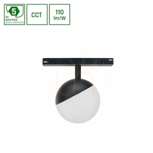 Lampa do Szynoprzewodów System Shift CCT Globe Oprawa Kula Fi100 X130mm 5W 165 St Czarny Switch Lat Gw. small 0