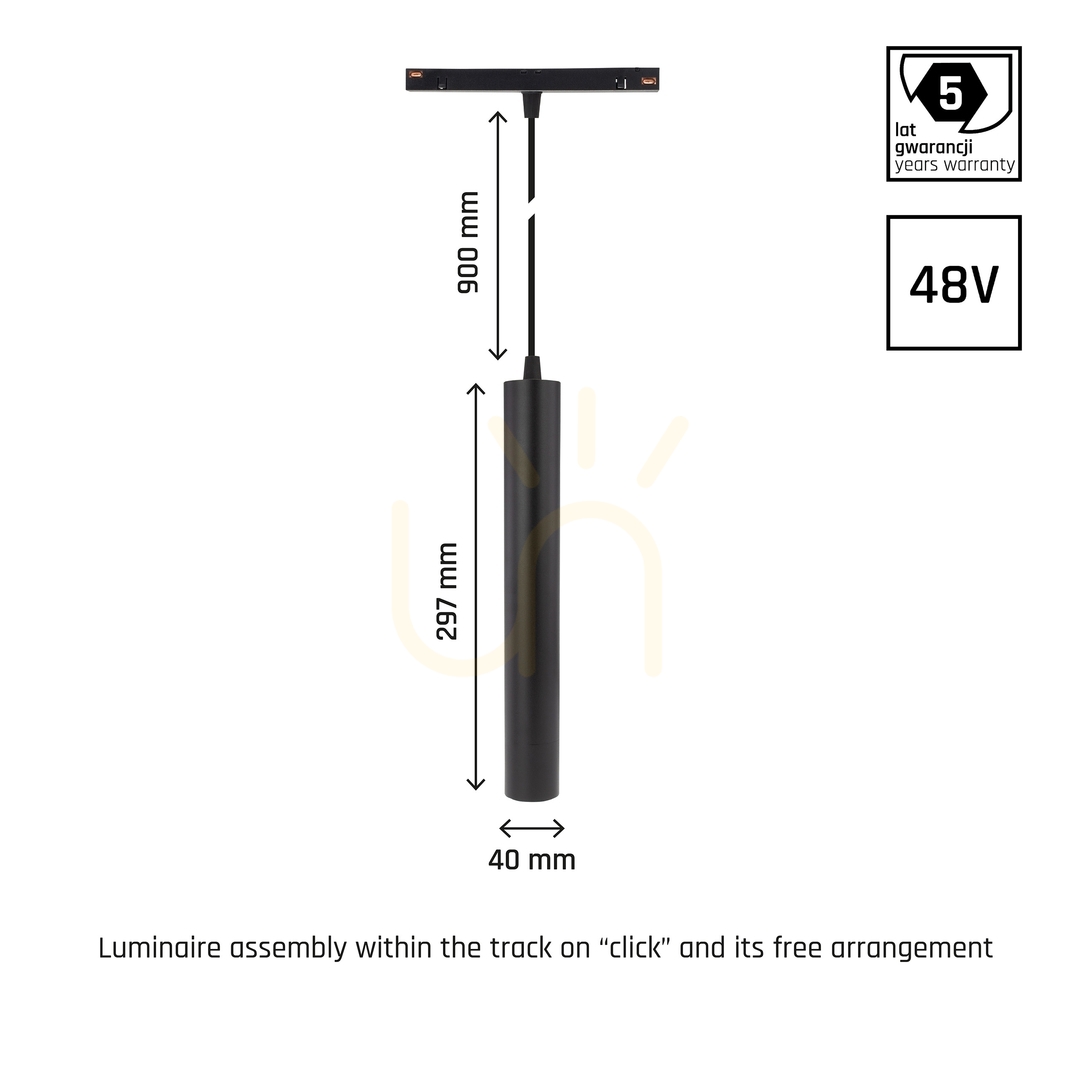 Wyświetl Lampa Wisząca do Szynoprzewodów System Shift Smart Hangit Oprawa Zwis 40x297 (900mm Kabel) 12W 25st Czarny CCT/Dim 5 Lat Gw. Lampa Wisząca do Szynoprzewodów System Shift Smart Hangit Oprawa Zwis 40x297 (900mm Kabel) 12W 25st Czarny CCT/Dim 5 Lat Gw.