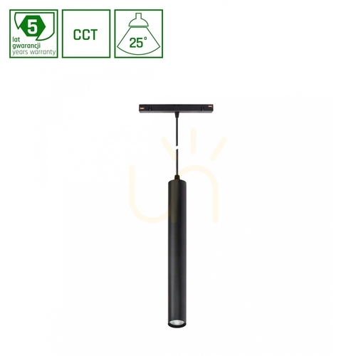 Sprawdź Lampa Wisząca do Szynoprzewodów System Shift Smart Hangit Oprawa Zwis 40x297 (900mm Kabel) 12W 25st Czarny CCT/Dim 5 Lat Gw.