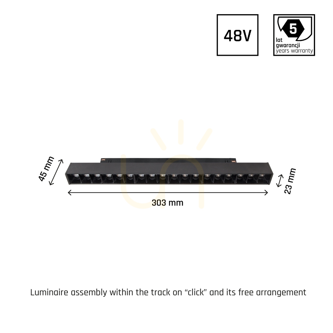 Obejrzyj Lampa do Szynoprzewodów System Shift Smart Gridm Oprawa Liniowa 330x23x42mm 17W 40st Czarny CCT/Dim 5 Lat Gw. Lampa do Szynoprzewodów System Shift Smart Gridm Oprawa Liniowa 330x23x42mm 17W 40st Czarny CCT/Dim 5 Lat Gw.