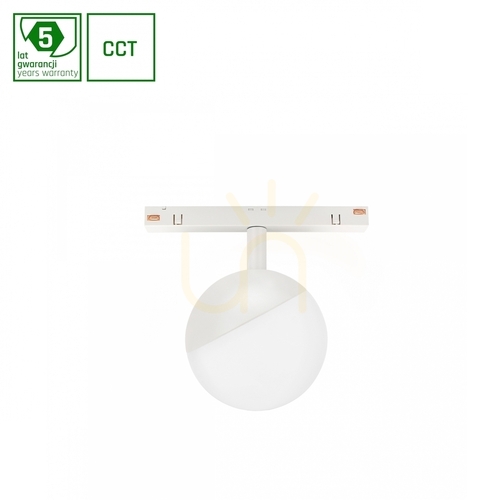 Sprawdź Lampa do Szynoprzewodów System Shift Smart Globe Oprawa Kula Fi100x130mm 5W 165st Biała CCT/Dim Lat Gw.