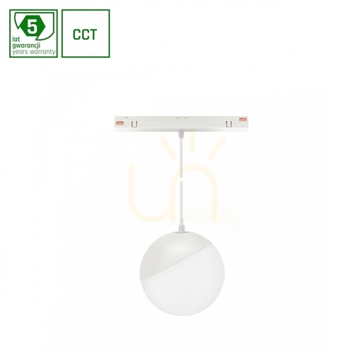 Sprawdź Lampa Wisząca do Szynoprzewodów System Shift Smart Globe P Oprawa Kula Zwis Fi100 (815mm Kabel) 5W 165st Biała CCT/Dim Lat Gw..
