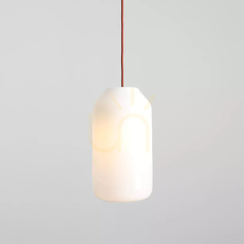 Sprawdź Lampa wisząca Aldex Flask Terra L 27 cm, białe szkło opalowe, ceglasty detal 8500G24_L