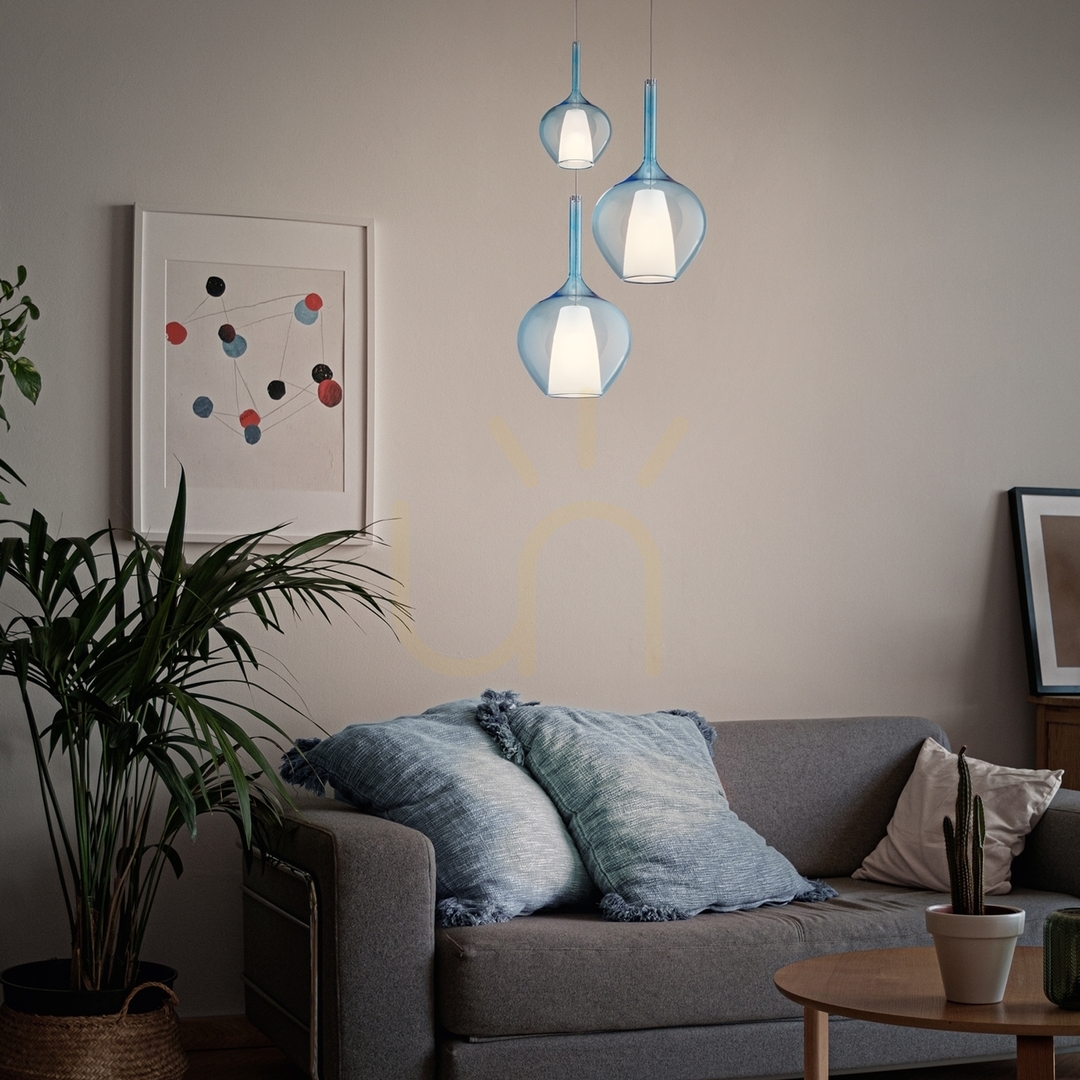 Zobacz Lampa wisząca Ideallux KALIQUE 360041 niebieska E27 1x42W 18 cm Lampa wisząca Ideallux KALIQUE 360041 niebieska E27 1x42W 18 cm