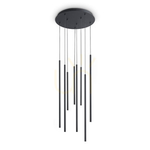 Lampa wisząca Ideallux LOOK 371177 czarna 8-punktowa LED 16W 3000K 45 cm small 0