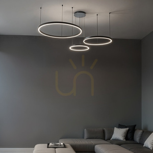 Lampa wisząca Domeno MONZA AZ134 czarna, LED 116 W, 9280 lm, trzy pierścienie Ø80/60/40 cm, barwa zmienna pilotem small 2