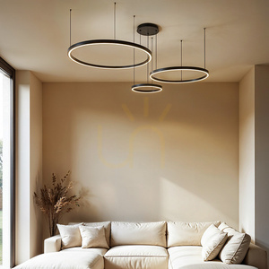 Lampa wisząca Domeno MONZA AZ134 czarna, LED 116 W, 9280 lm, trzy pierścienie Ø80/60/40 cm, barwa zmienna pilotem small 0