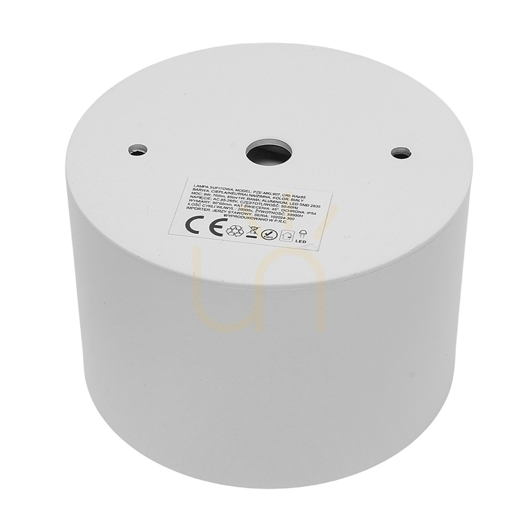 Obejrzyj Oprawa sufitowa led pze-mkl907 9w cct 3000k-6000k biała ip54 Oprawa sufitowa led pze-mkl907 9w cct 3000k-6000k biała ip54