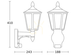 Lampa elewacyjna z czujnikiem ruchu i zmierzchu Steinel L 16 S PIR max.20W w Led E27 IP44 IK03 230V czarna / tworzywo sztuczne small 3