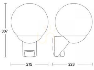 Lampa elewacyjna z czujnikiem ruchu i zmierzchu Steinel L 595 S PIR max.60W E27 IP44 IK03 230V biała / szkło /tworzywo sztuczne small 3