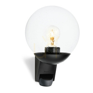 Lampa elewacyjna z czujnikiem ruchu i zmierzchu Steinel L 595 S PIR max.60W E27 IP44 IK03 230V czarna / szkło / tworzywo sztuczne small 0