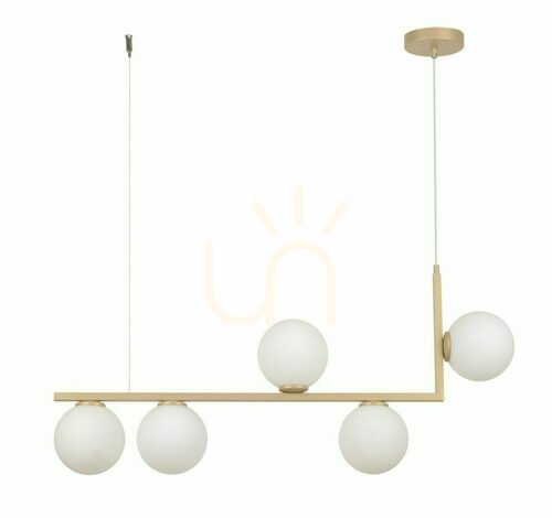 Sprawdź Lampa wisząca Sigma Andy 5 złoty beż, szkło, 90 cm, SKU 33612