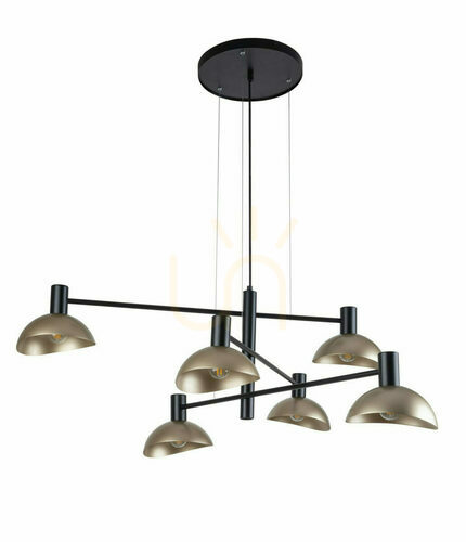 Sprawdź Lampa wisząca Sigma Artis 6 czarno-złota 90 cm E14 40569