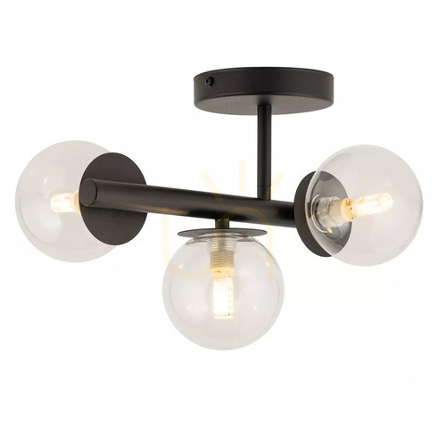 Sprawdź Plafon Sigma Avola 3 czarny transparentny 24 cm 3xG9 SKU 40794