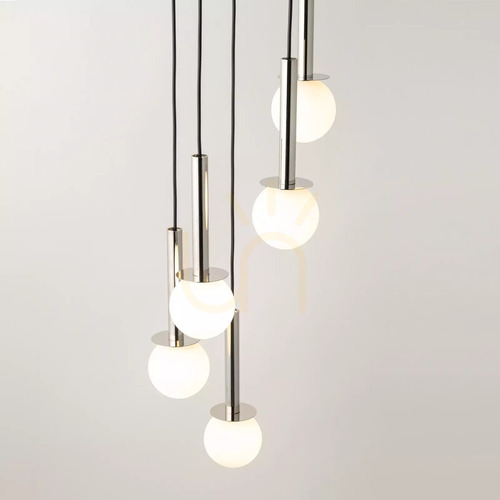 Sprawdź Lampa wisząca Sigma Daisy 5 punktów czarna srebrna biała 40765