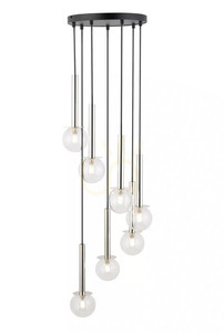 Lampa wisząca Sigma DAISY 7 czarna srebrna transparentna 40754 0 Lampa wisząca Sigma DAISY 7 czarna srebrna transparentna 40754 small 0