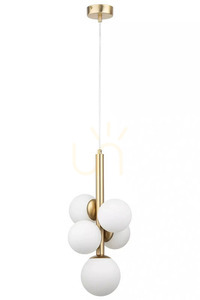 Lampa wisząca Sigma PERLA LUX 5 zwis złoty satynowy biała 40786 0 Lampa wisząca Sigma PERLA LUX 5 zwis złoty satynowy biała 40786 small 0