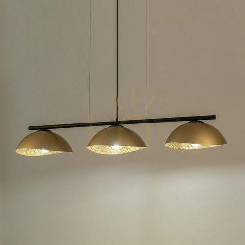 Sprawdź Lampa wisząca Sigma Solar 3 czarna złote klosze 120 cm 40582