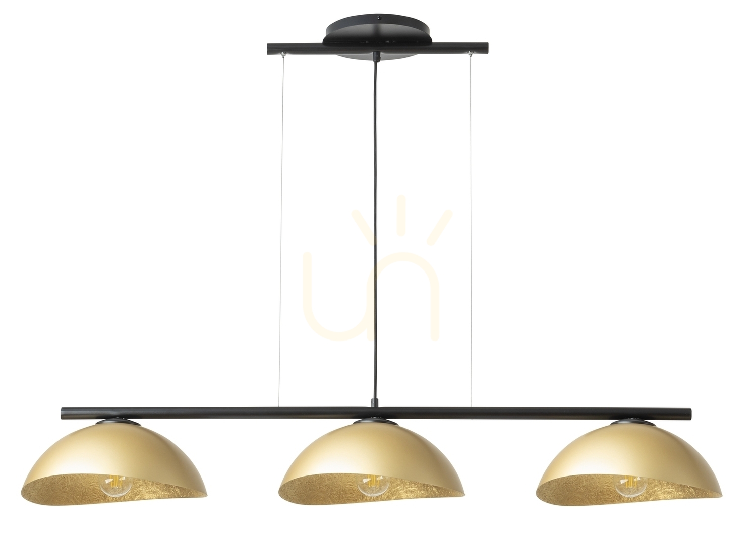 Sprawdź Lampa wisząca Sigma Solar 3 czarna złote klosze 120 cm 40582 Lampa wisząca Sigma Solar 3 czarna złote klosze 120 cm 40582
