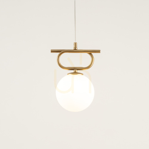Sprawdź Lampa wisząca Sigma Tes 1 zwis złoty szkło biały 14 cm 33631