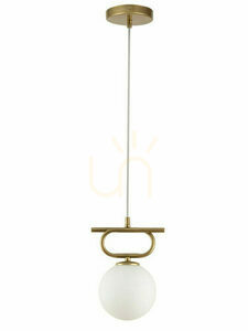Lampa wisząca Sigma Tes 1 zwis złoty szkło biały 14 cm 33631 small 0