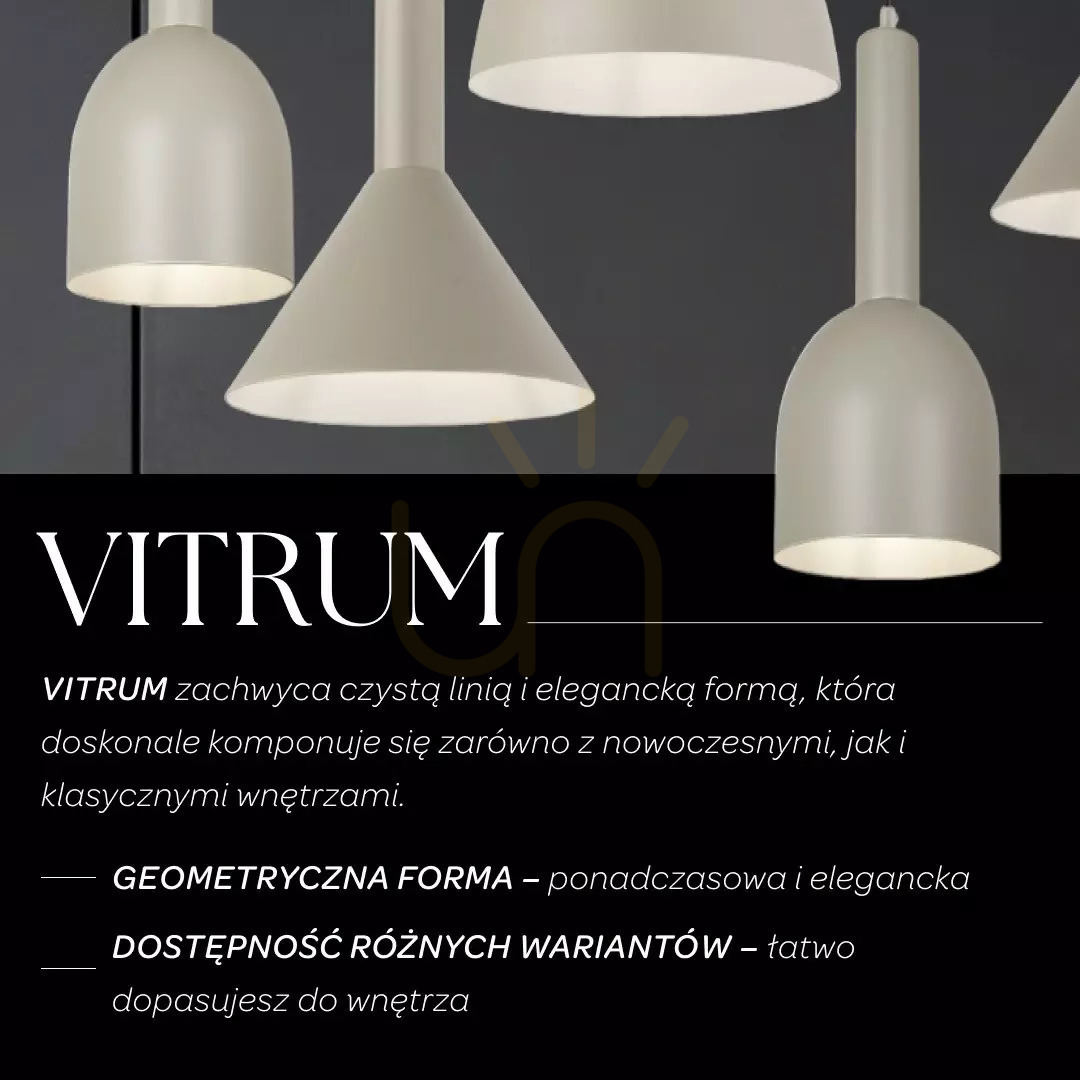 Wyświetl Lampa wisząca Sigma VITRUM S szary beż 19 cm 40804 Lampa wisząca Sigma VITRUM S szary beż 19 cm 40804
