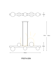 Lampa Wisząca FORES P0574-05N-V6AA Złoty 5xG9 1 Lampa Wisząca FORES P0574-05N-V6AA Złoty 5xG9 small 1