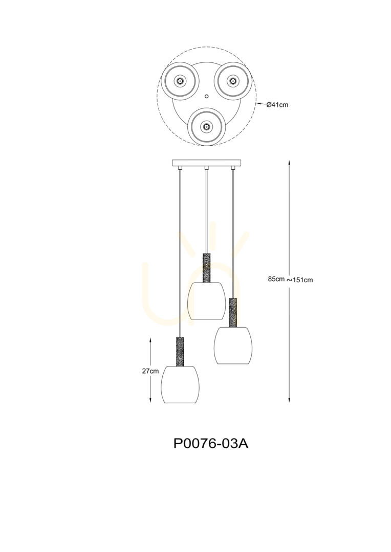 Obejrzyj Lampa Wisząca CALVO P0076-03A-P7AA Czarny 3xG9 Lampa Wisząca CALVO P0076-03A-P7AA Czarny 3xG9