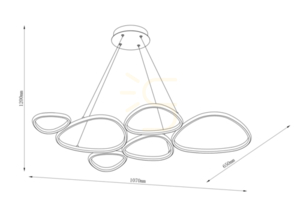 Lampa wisząca Zuma Line HURON 2023519P6-BE beżowa LED 58 W small 1