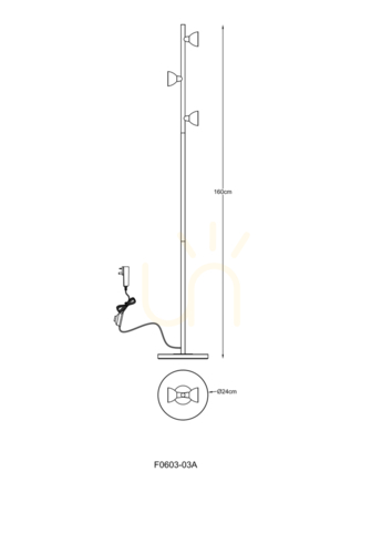 Sprawdź Lampa podłogowa BOSTON F0603-03A-F7B1 Zuma Line 3xLED 18W 3000K 1650lm złoto-czarna 160 cm