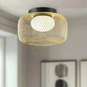 Plafon Candellux SOPRA 32 (31-50977), druciany klosz ze szklanym dyfuzorem, GX53 maks. 10 W, czarno-złoty, ø32 cm small 1