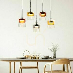 Lampa wisząca GLAXI 5×GX53 na czarnej belce 65 cm, kolorowe klosze szklane, Candellux 35-50434 small 1