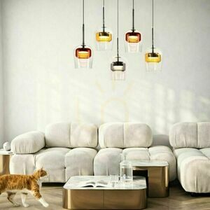 Lampa wisząca GLAXI 5×GX53 na czarnej belce 65 cm, kolorowe klosze szklane, Candellux 35-50434 small 3