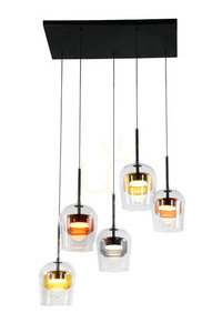 Lampa wisząca GLAXI 5×GX53 na czarnej belce 65 cm, kolorowe klosze szklane, Candellux 35-50434 small 0