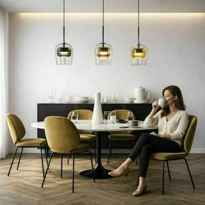 Lampa wisząca Candellux GLAXI transparentno-brązowa z czarnym detalem GX53 9 W 31-50397 small 3